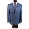 Ocean Blue Jacket with Subtle Brown Windowpane