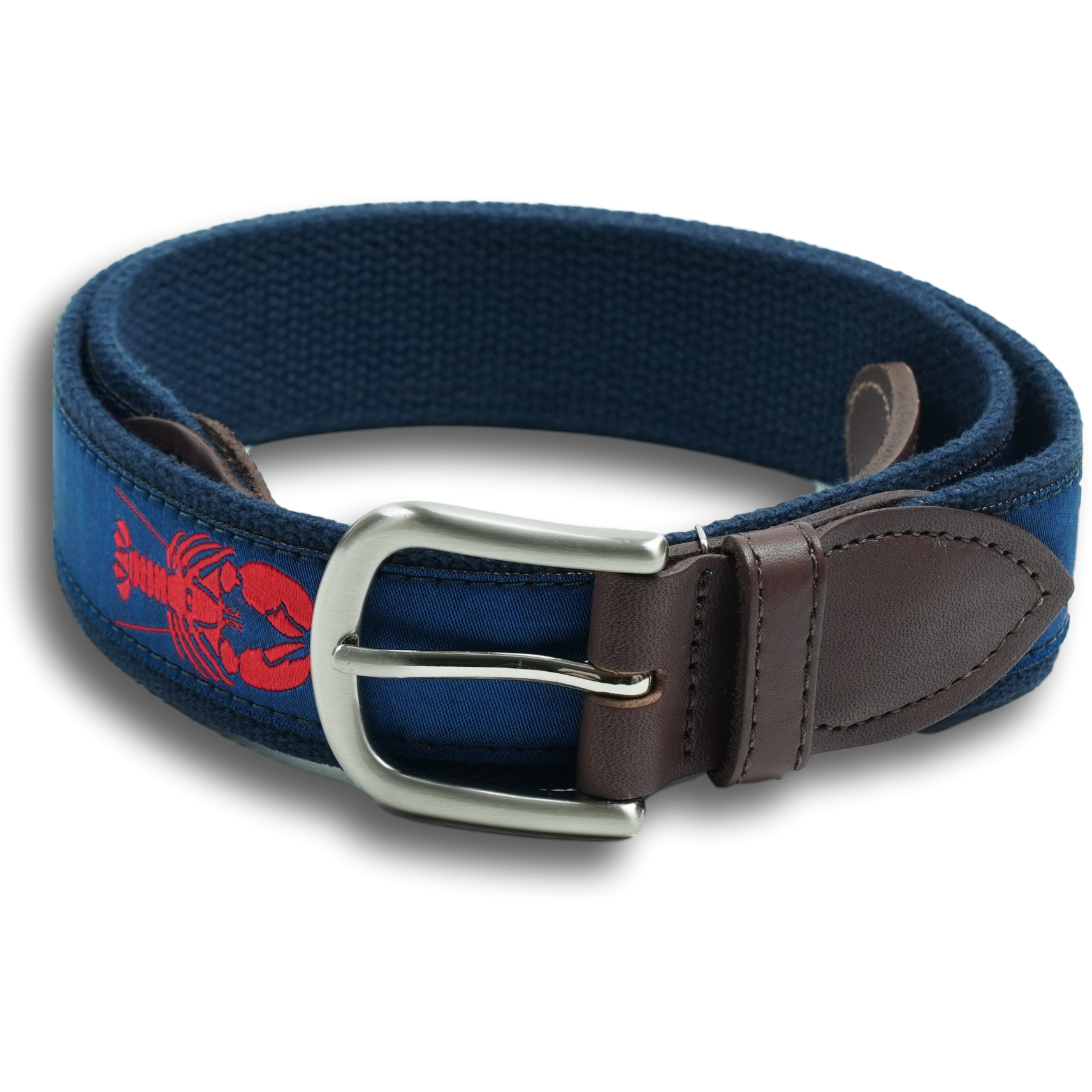 Lobster Leather Tab Ribbon Belt