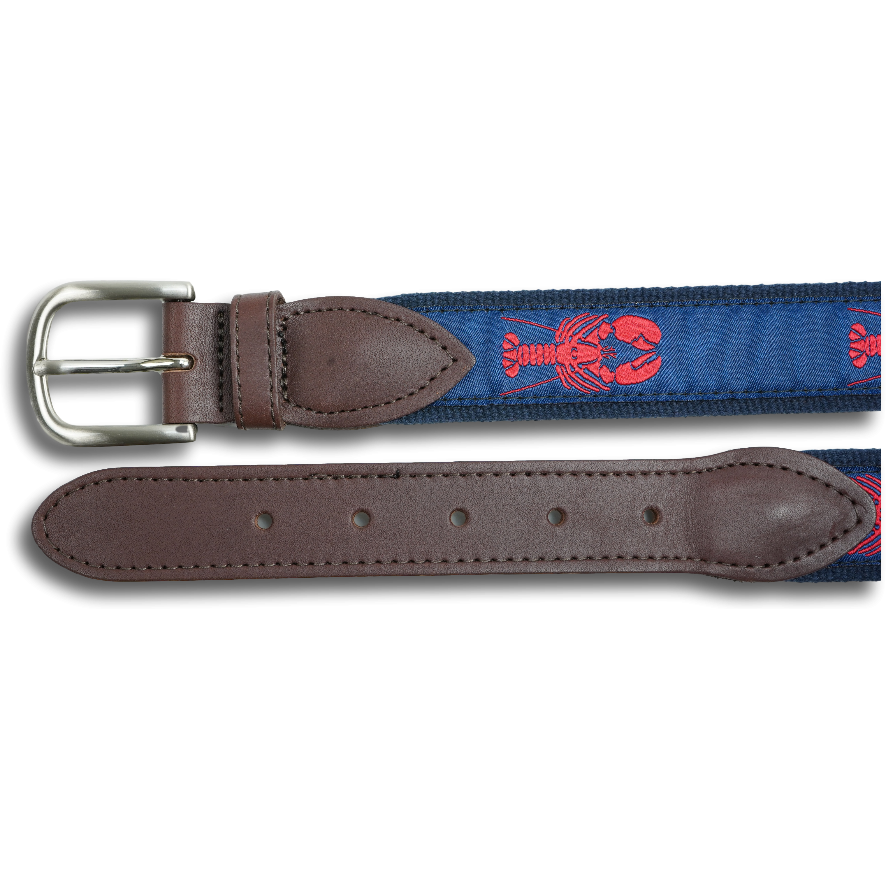 Lobster Leather Tab Ribbon Belt