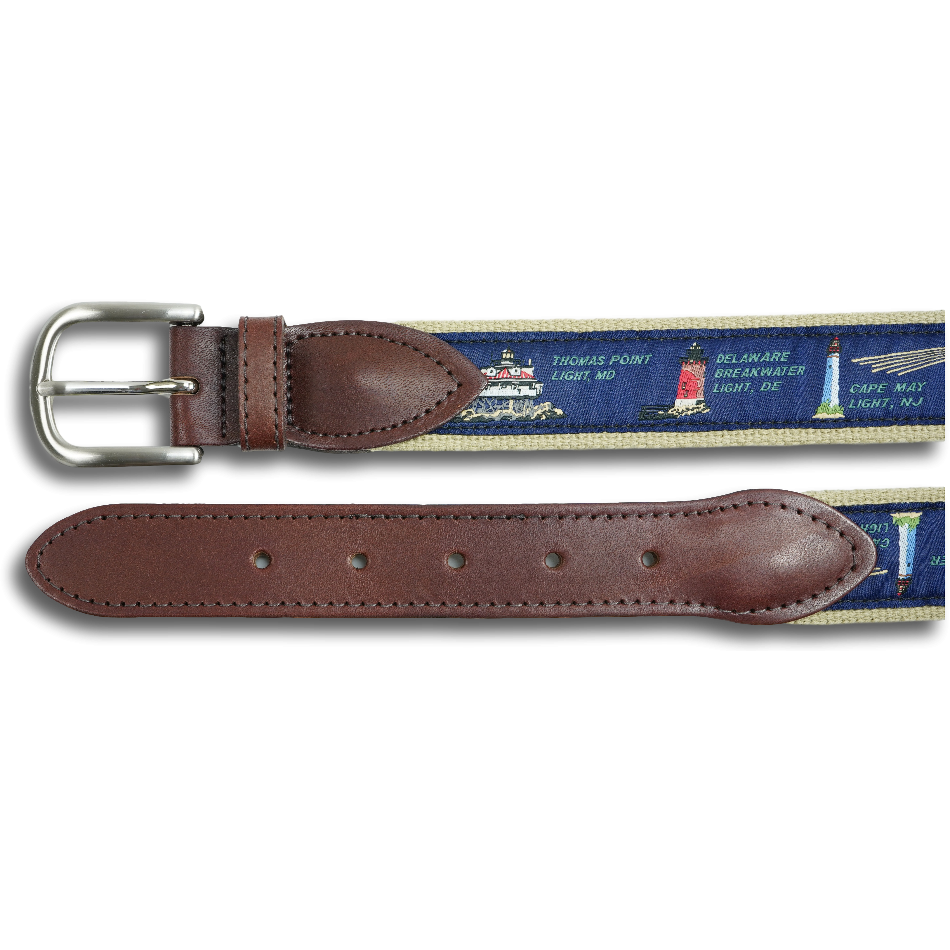 East Coast Light House Leather Tab Belt