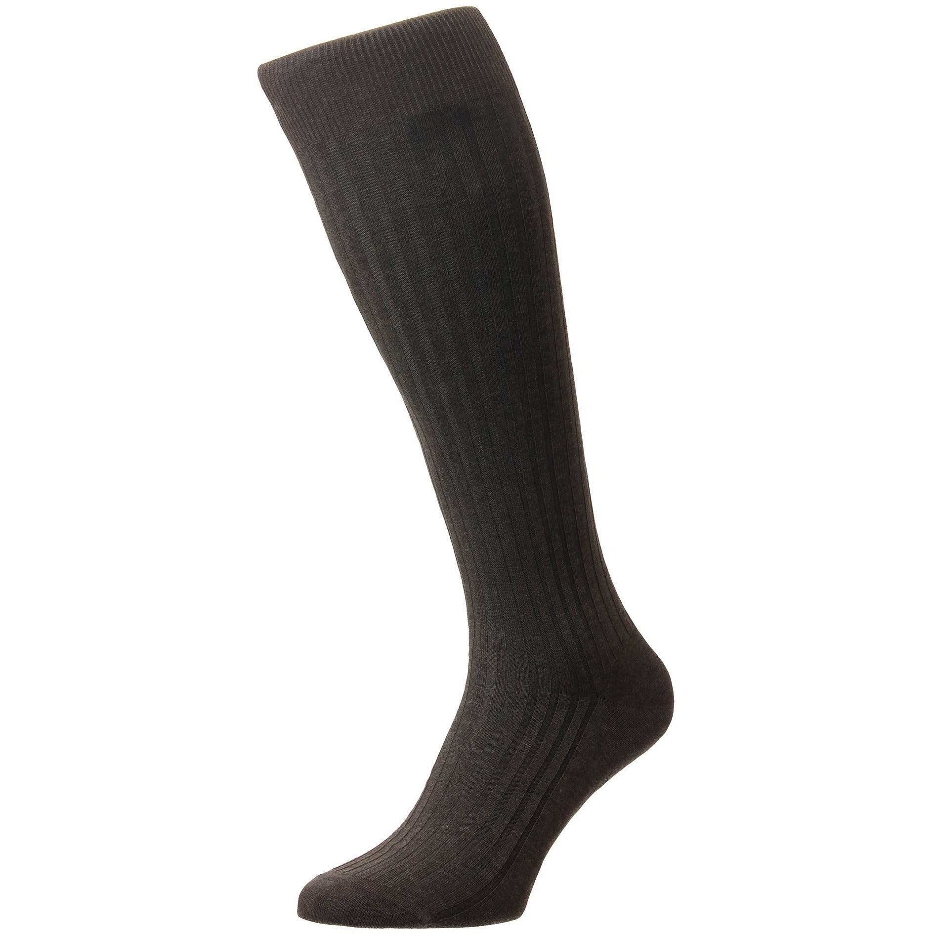 Danvers 5x3 Rib Cotton Lisle Over the Calf Dress Socks