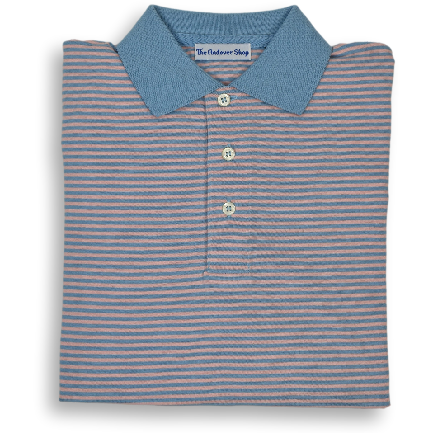 Striped Jersey Polo with Contrast Collar