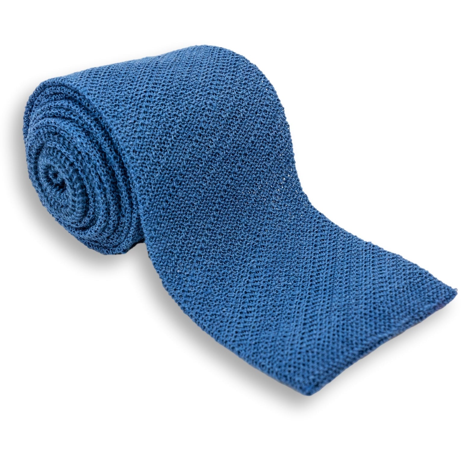 Diagonal Stripes Linen Knitted Tie