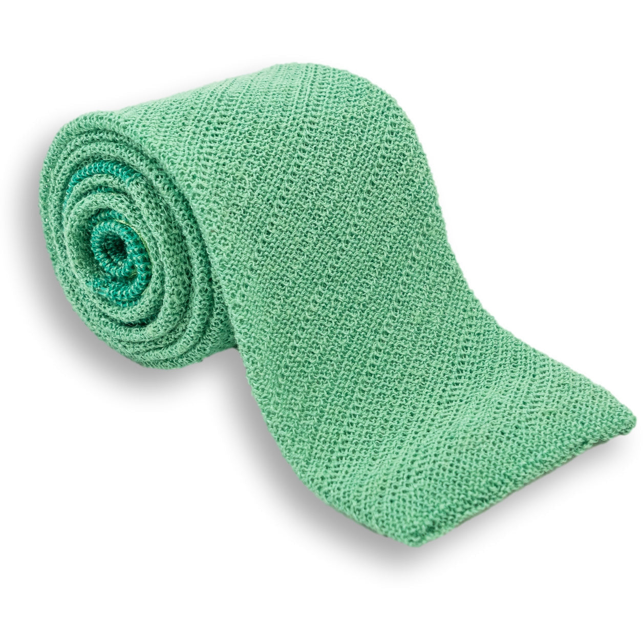 Diagonal Stripes Linen Knitted Tie