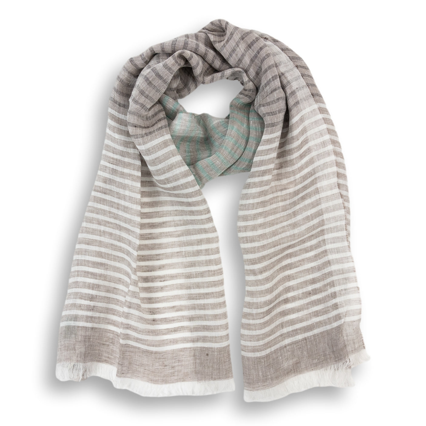 Striped Linen Woven Scarf