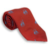 Rust Silk Tie with Blue Giraffes