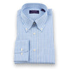 Blue Gingham Button Down Dress Shirt