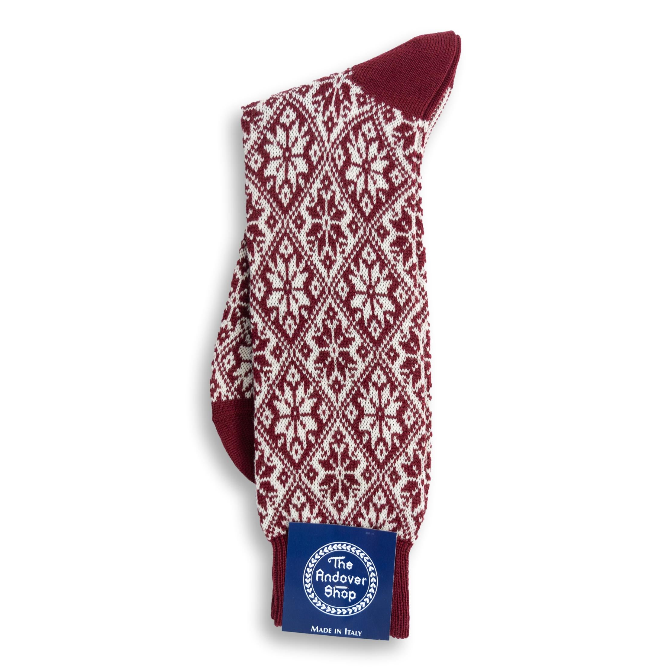 Snowflake Pattern Heavy Wool Socks