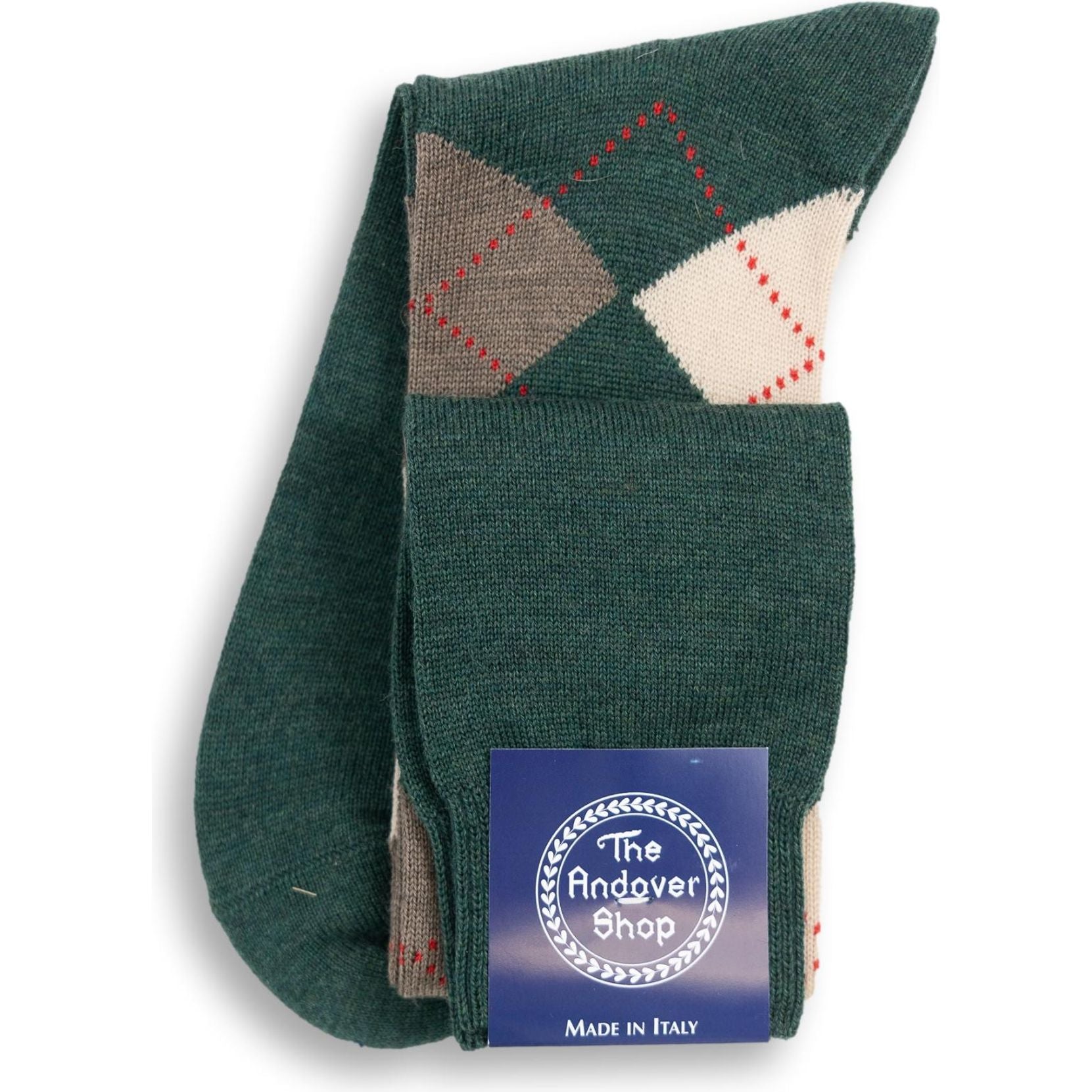 Over the Calf Argyle Wool Dress Socks