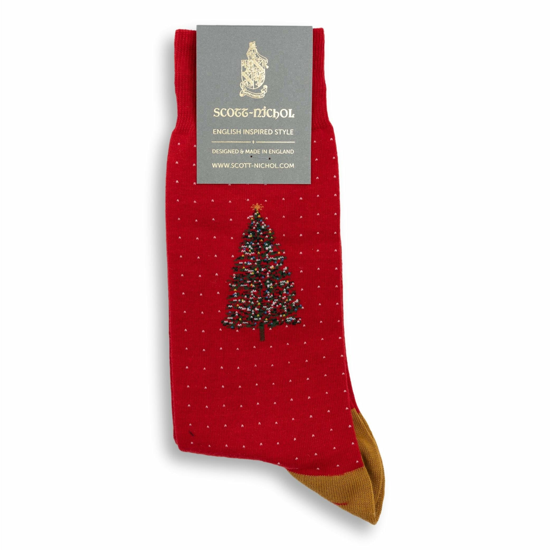 Spruce Christmas Tree Mid-Calf Dress Sock