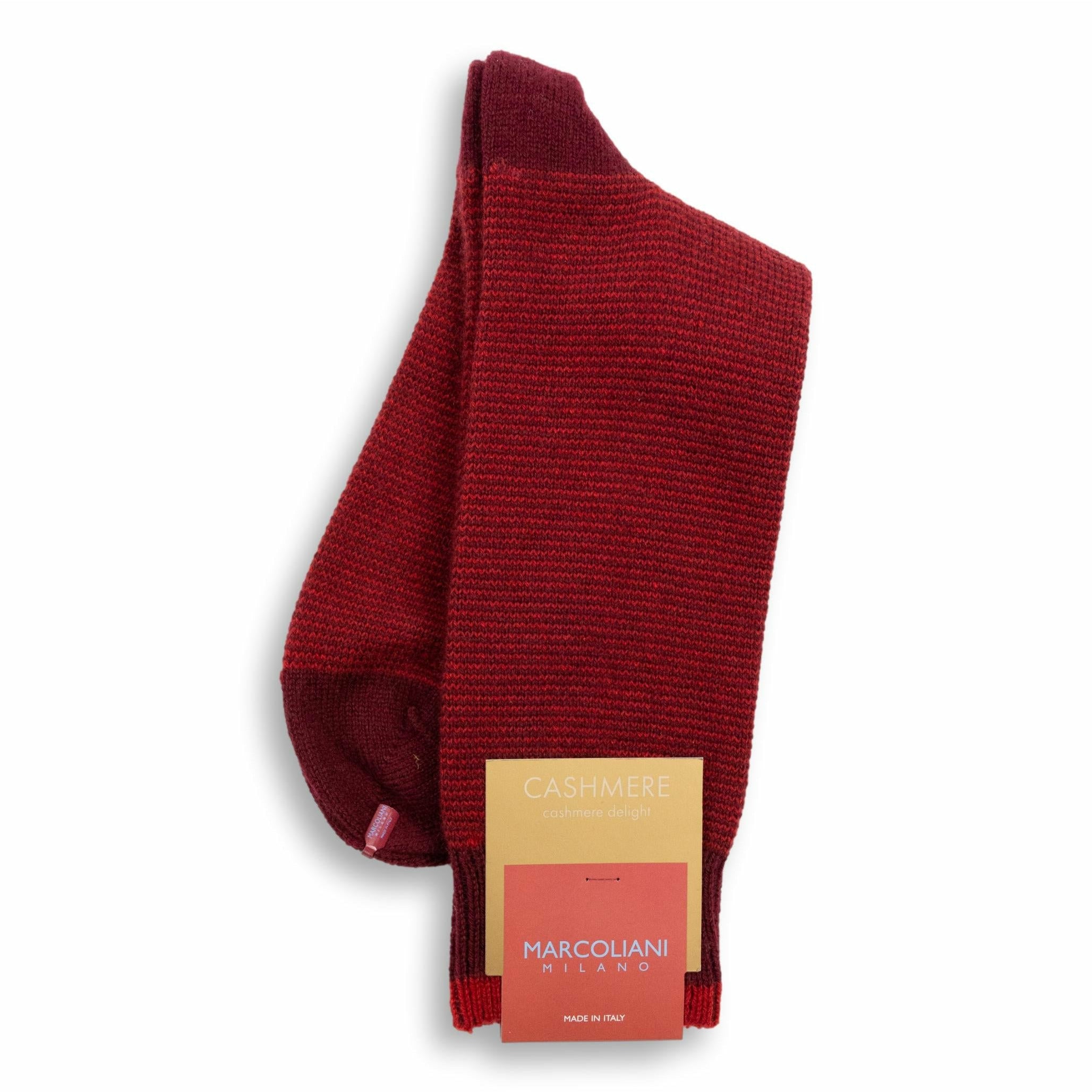 Micro Stripe Cashmere Mid-Calf Dress Socks