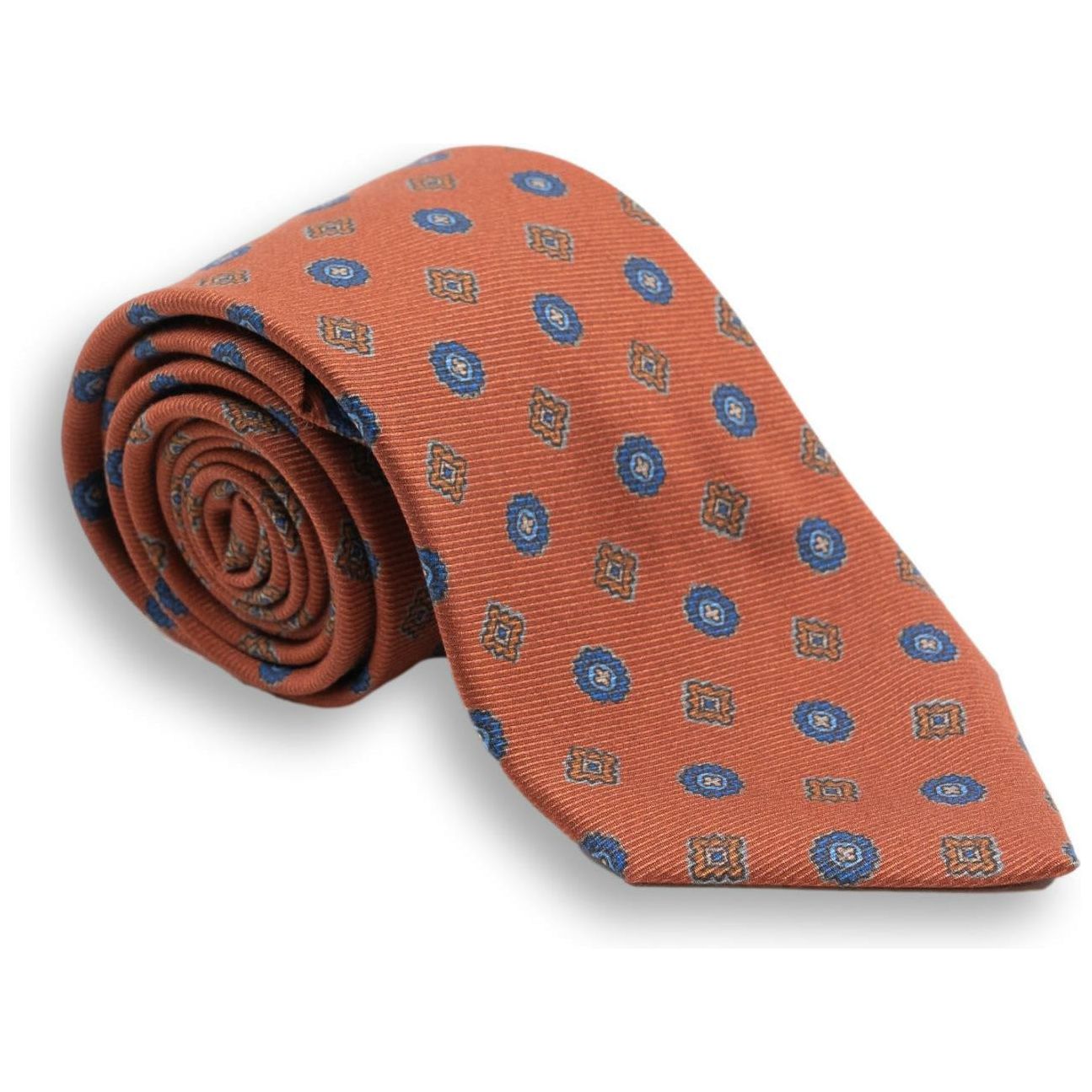 Circle and Diamond Medallion Silk Tie