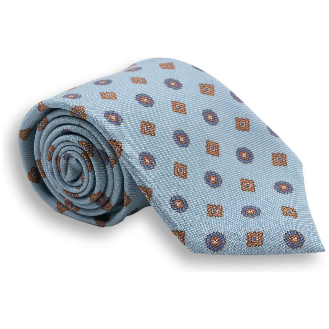 Circle and Diamond Medallion Silk Tie