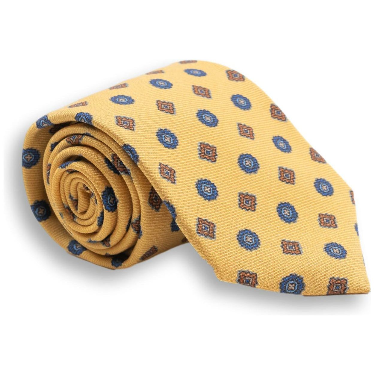 Circle and Diamond Medallion Silk Tie