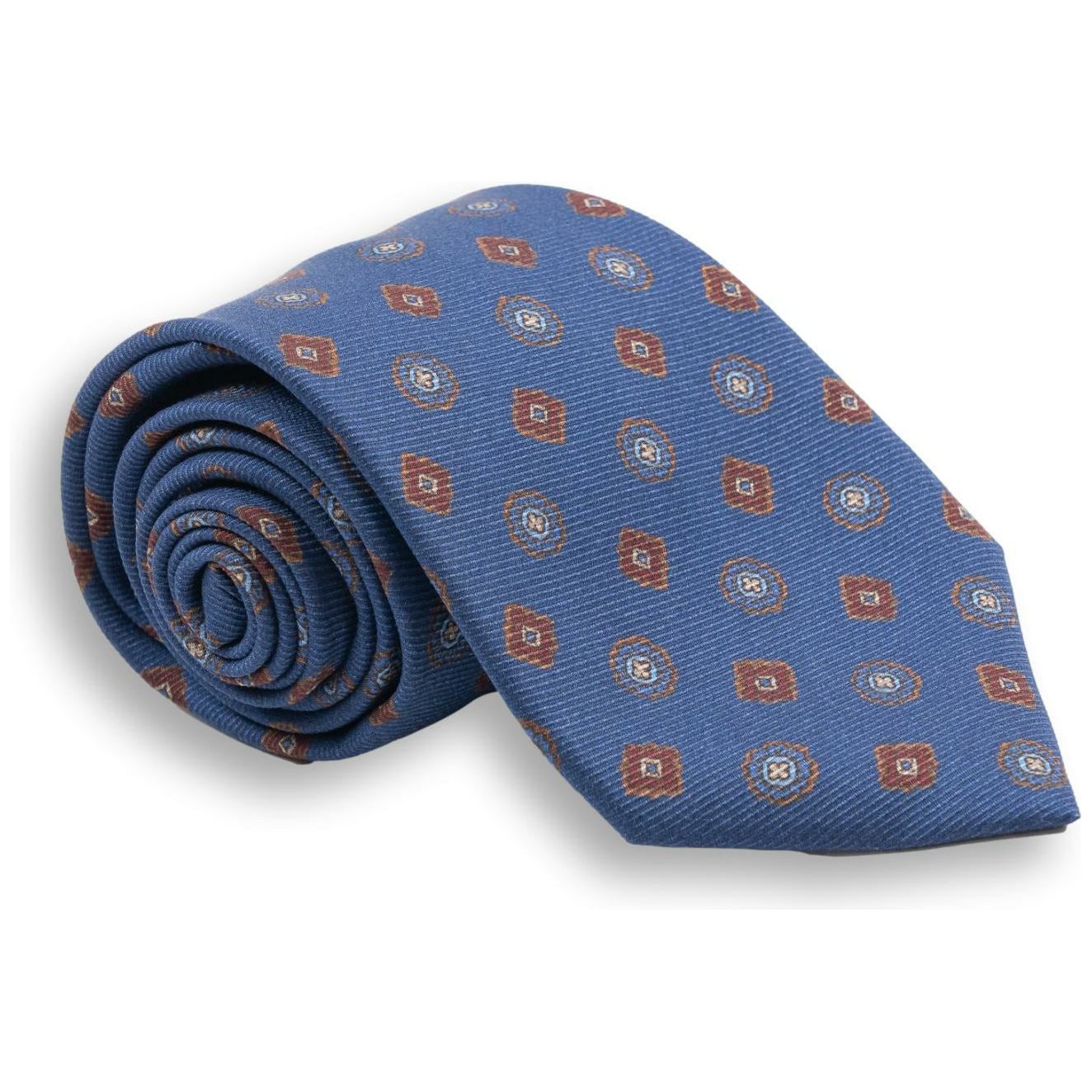 Circle and Diamond Medallion Silk Tie