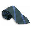 Silver, Blue, and Green Woven Repp Silk Tie