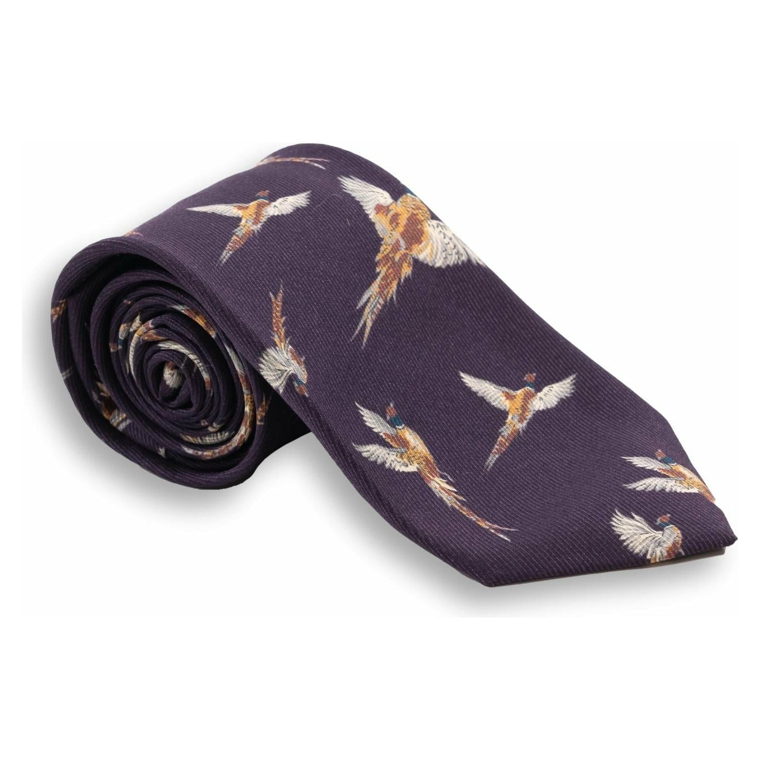 Pheasant Silk Print Tie