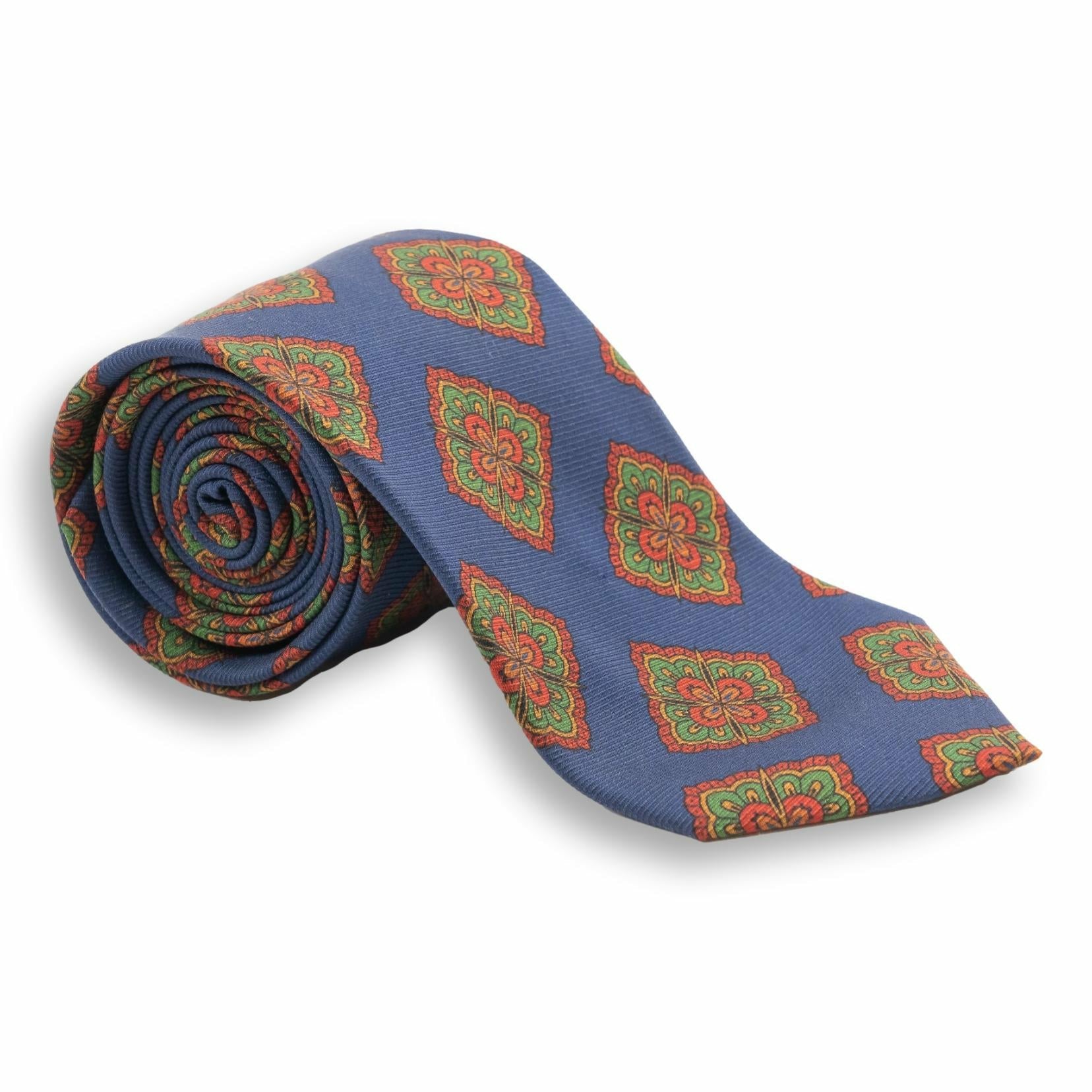 Large Abstract Diamond Medallion Silk Tie