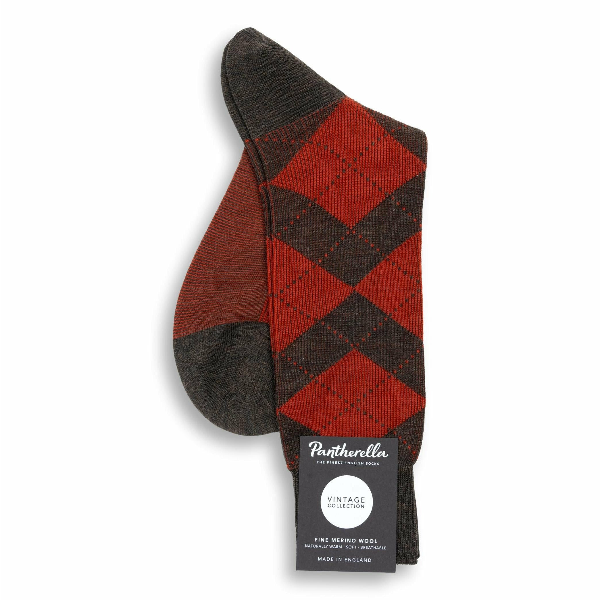 Abdale Argyle Rib Merino Wool Dress Socks