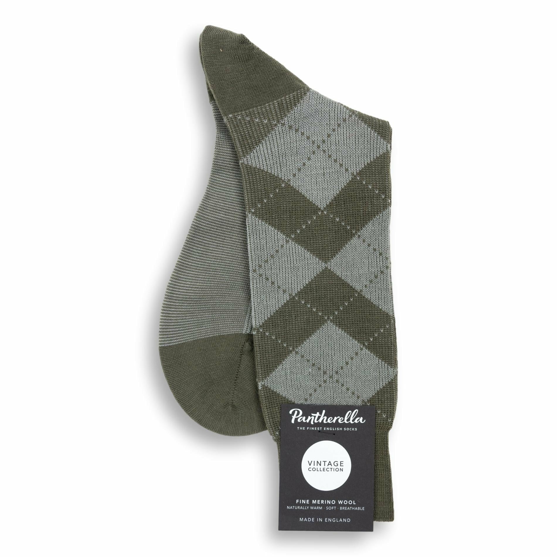 Abdale Argyle Rib Merino Wool Dress Socks