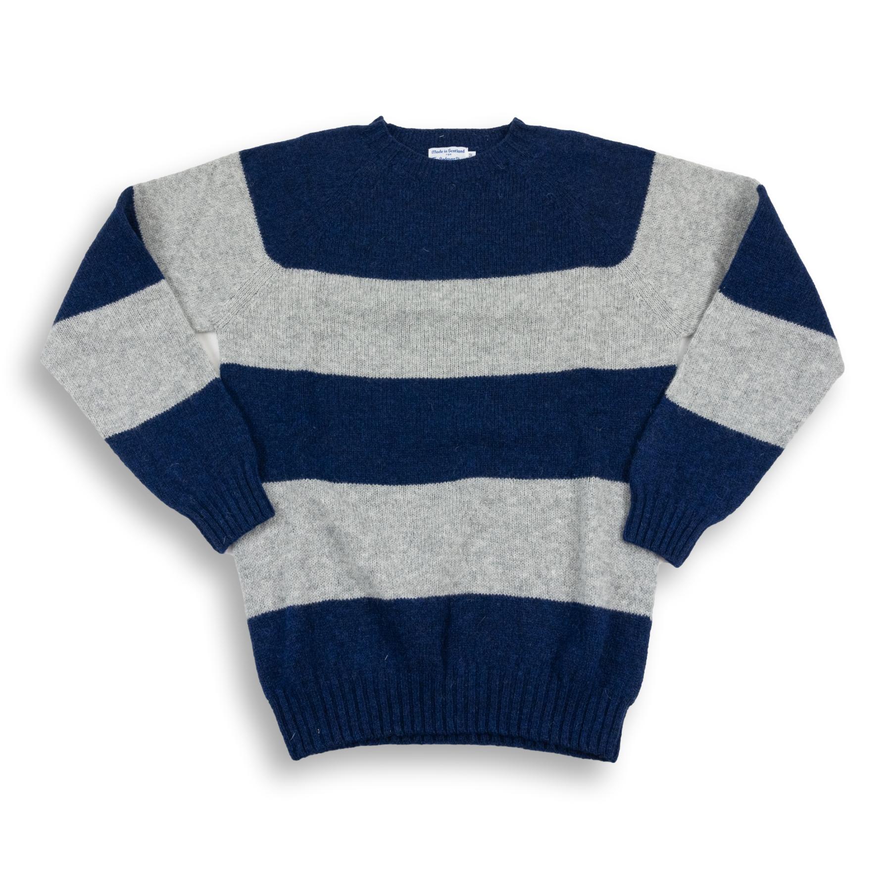 Block Stripe Shetland Wool Sweater