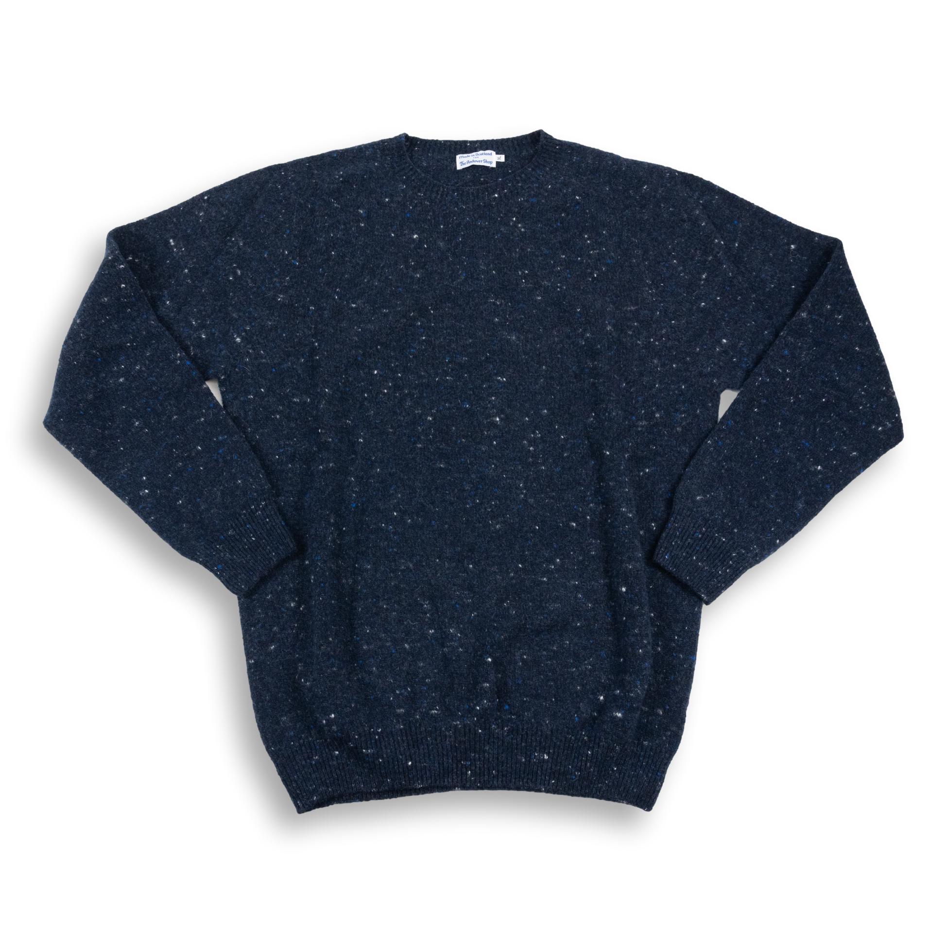 Cashmere and Merino Wool Crewneck Donegal Sweater