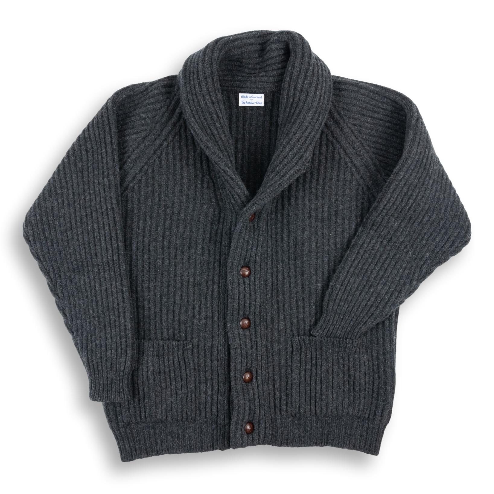 Lambswool Shawl Collar Cardigan Sweater