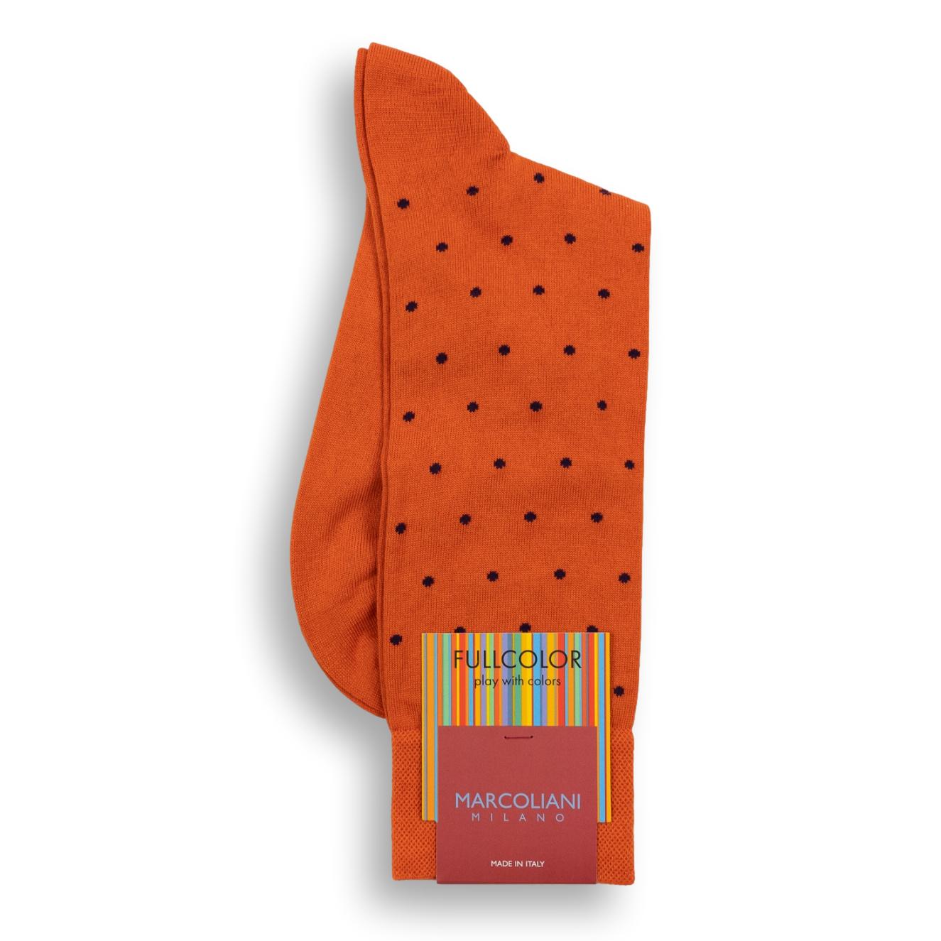 Pima Cotton Polka Dot Mid-Calf Dress Socks