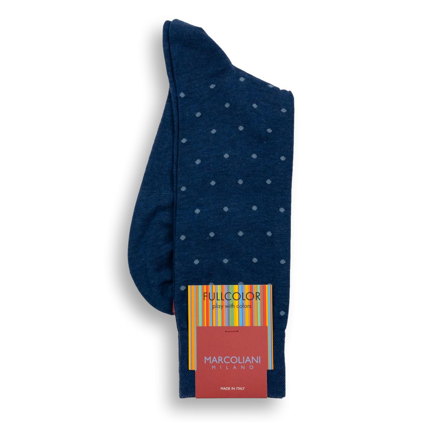 Pima Cotton Polka Dot Mid-Calf Dress Socks