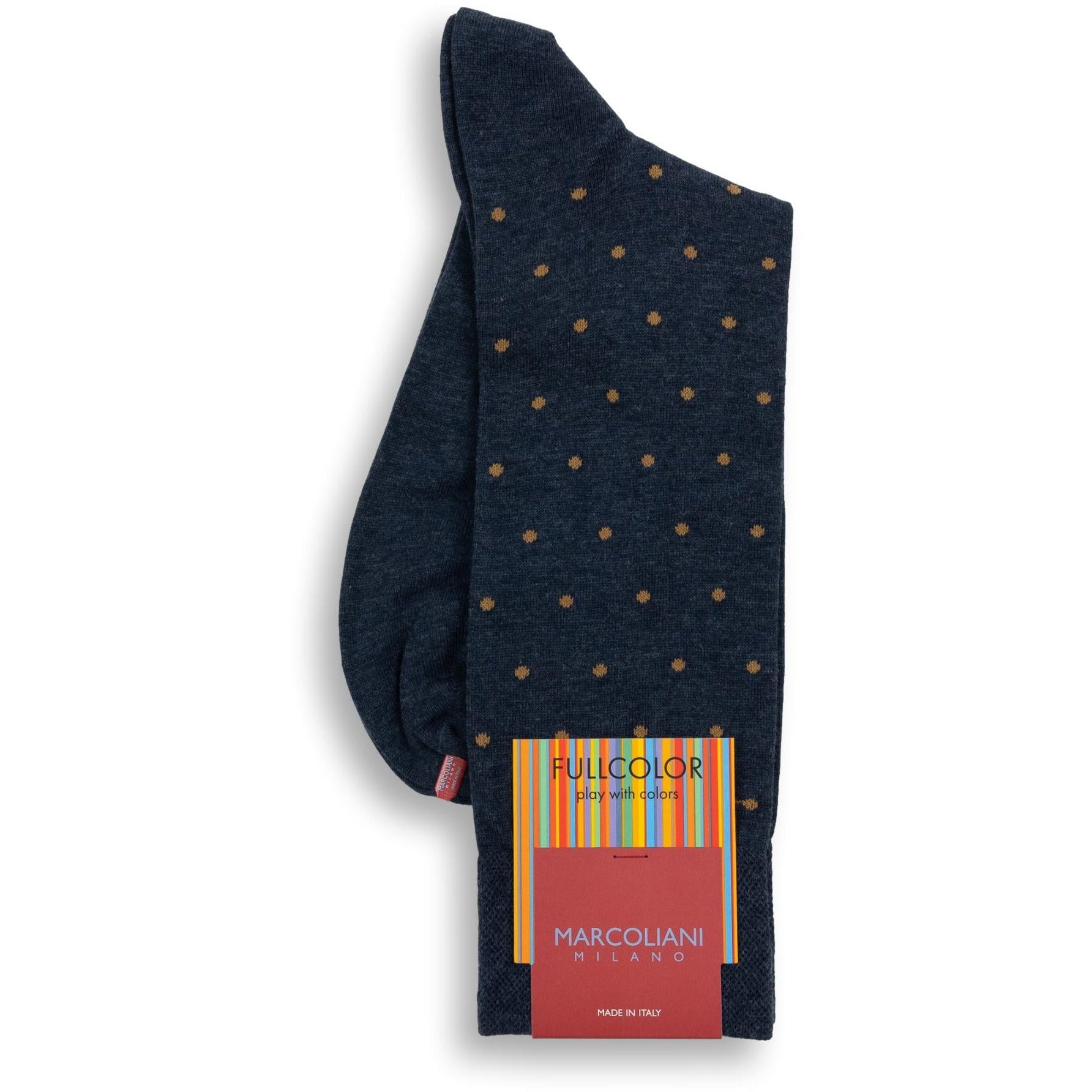 Pima Cotton Polka Dot Mid-Calf Dress Socks