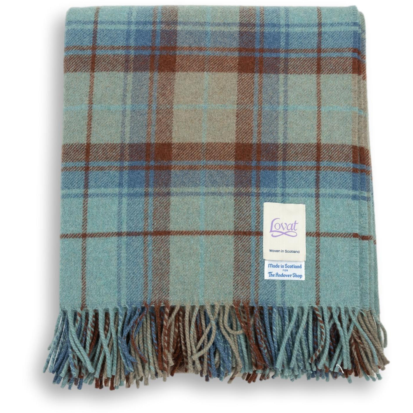 Multicolored Plaid 100% Lambswool Blanket