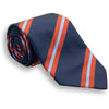 Navy with Brick and Light Blue Repp Stripe Silk Tie