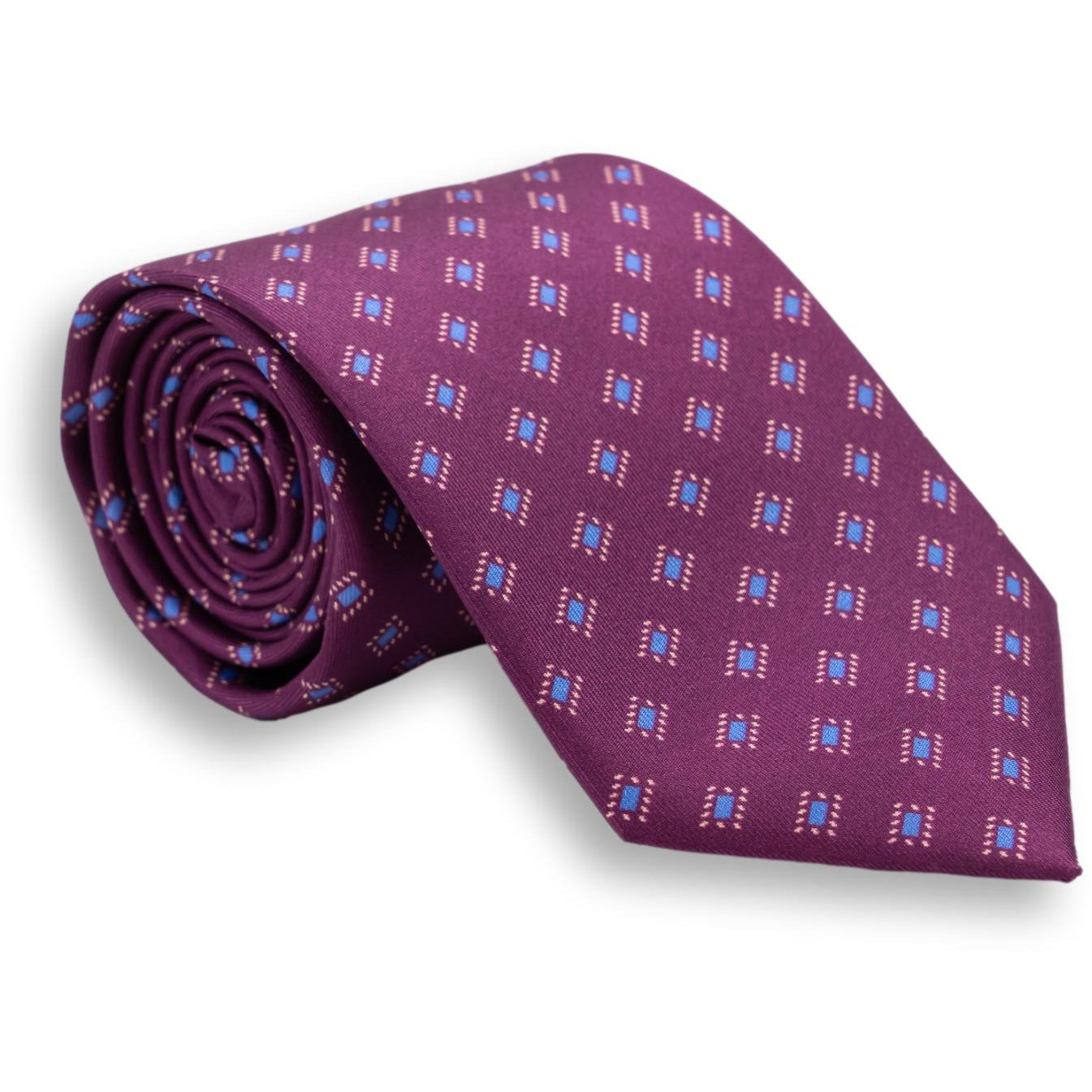 Diamond Motif Silk Print Tie