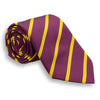 Maroon with Gold Stripe Silk Tie