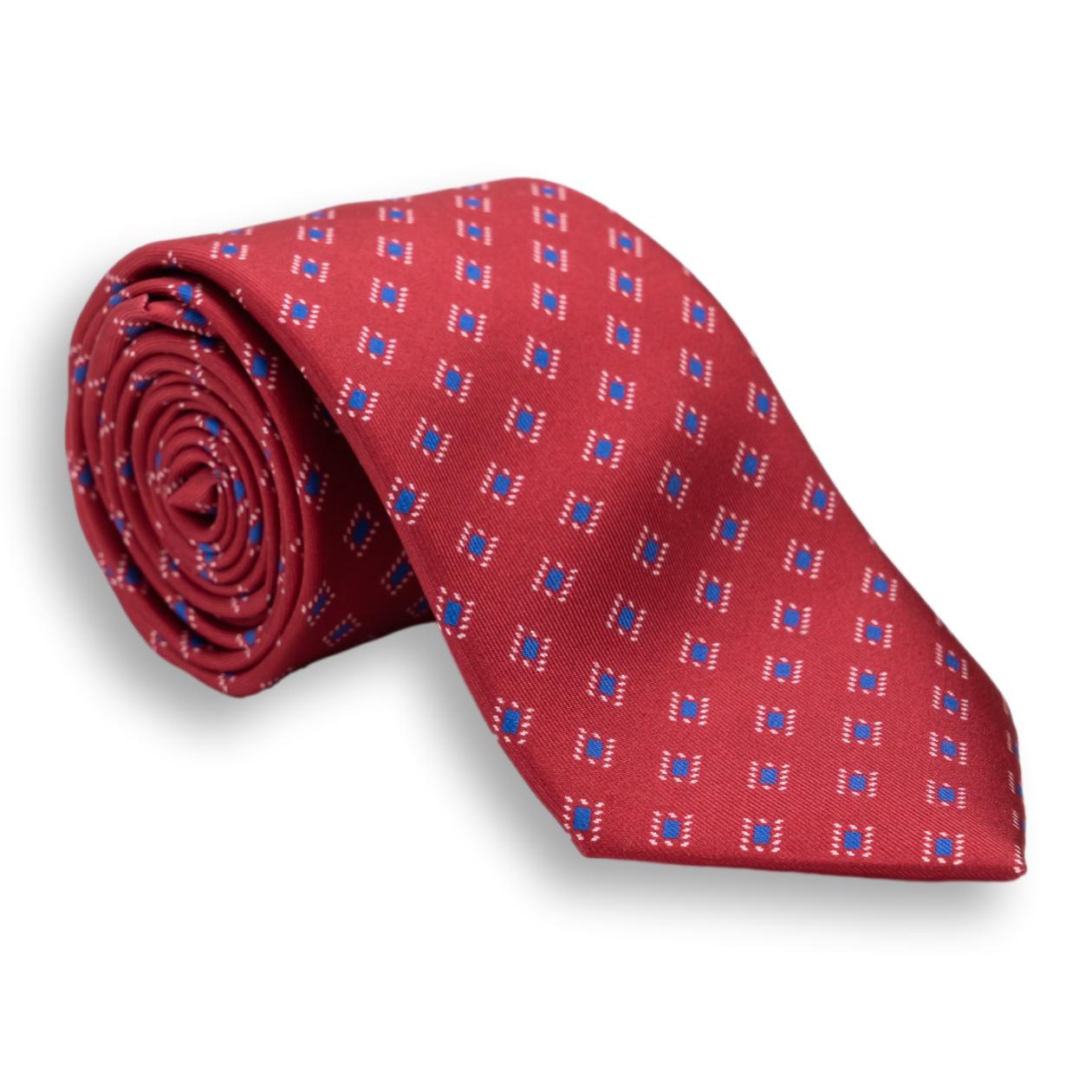 Diamond Motif Silk Print Tie