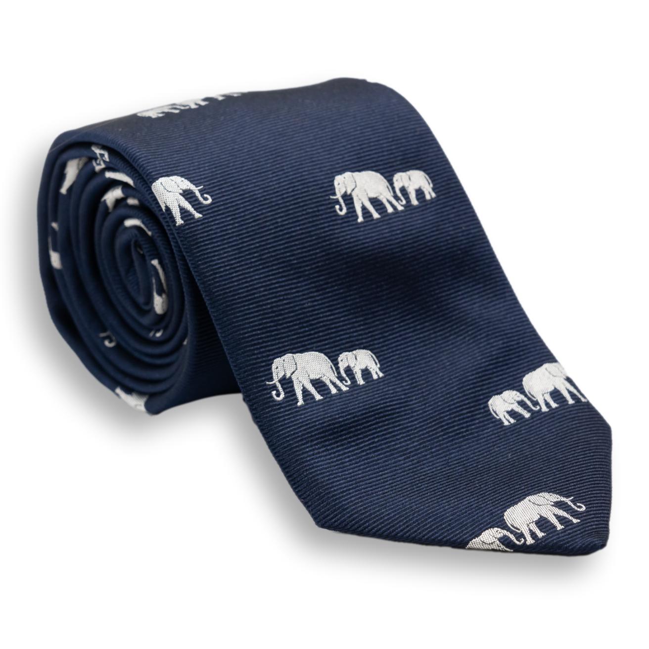 Elephant Silk Woven Tie