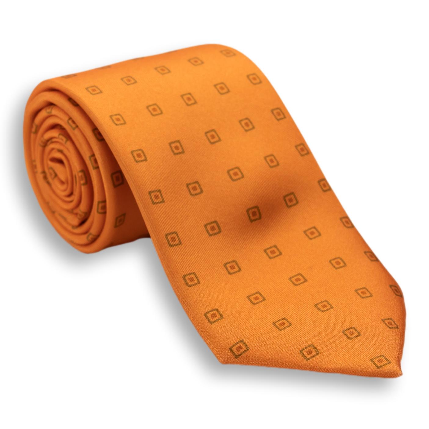 Square Motif Silk Print Tie