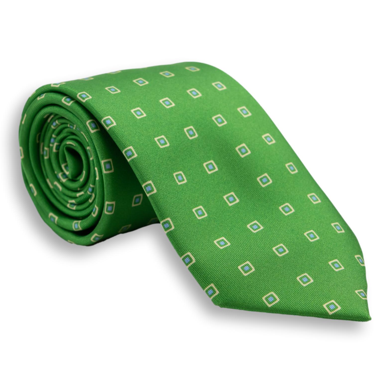 Square Motif Silk Print Tie