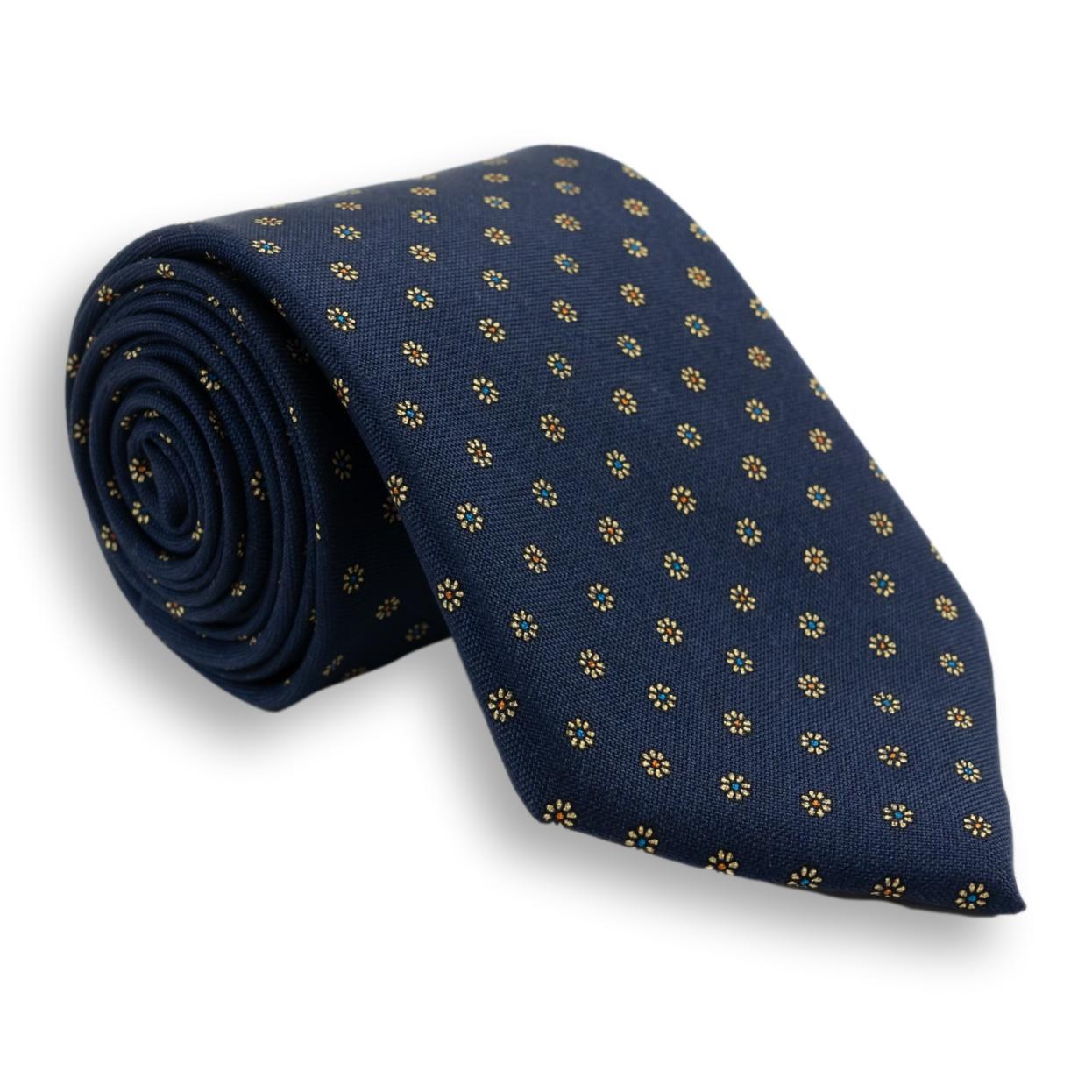 Small Flower Motif Silk Tie