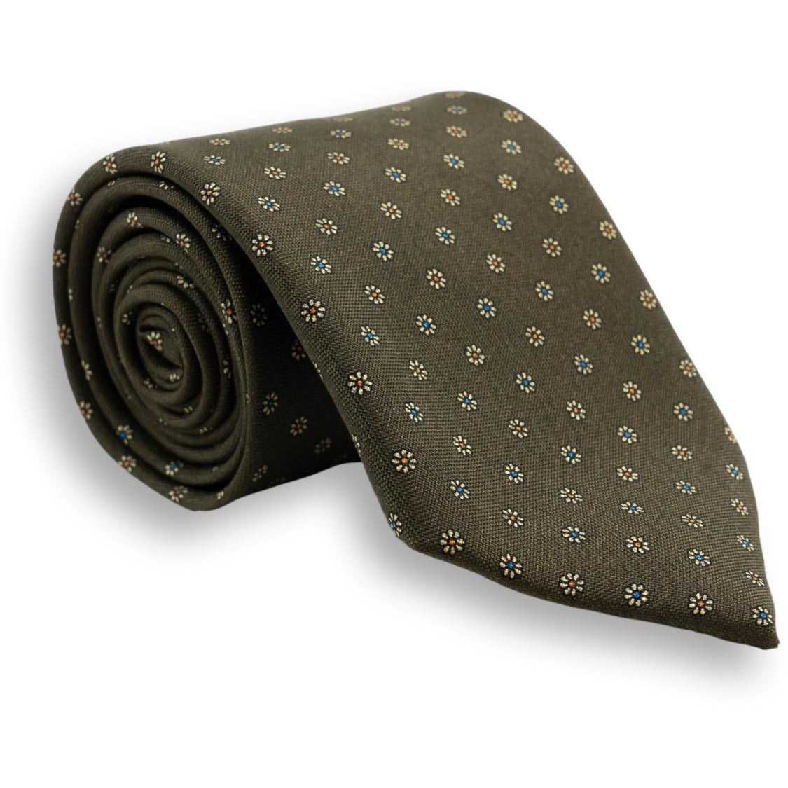 Small Flower Motif Silk Tie