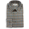 Brown, Navy, and Khaki Check Button Down Sport Shirt