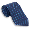 Navy Blue with Sky Blue Polka Dots Silk Tie