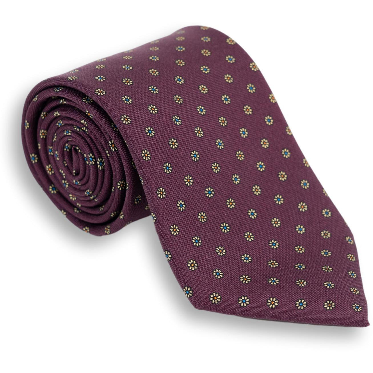 Small Flower Motif Silk Tie