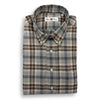 Grey and Brown Plaid Brushed Cotton Sport Shirt