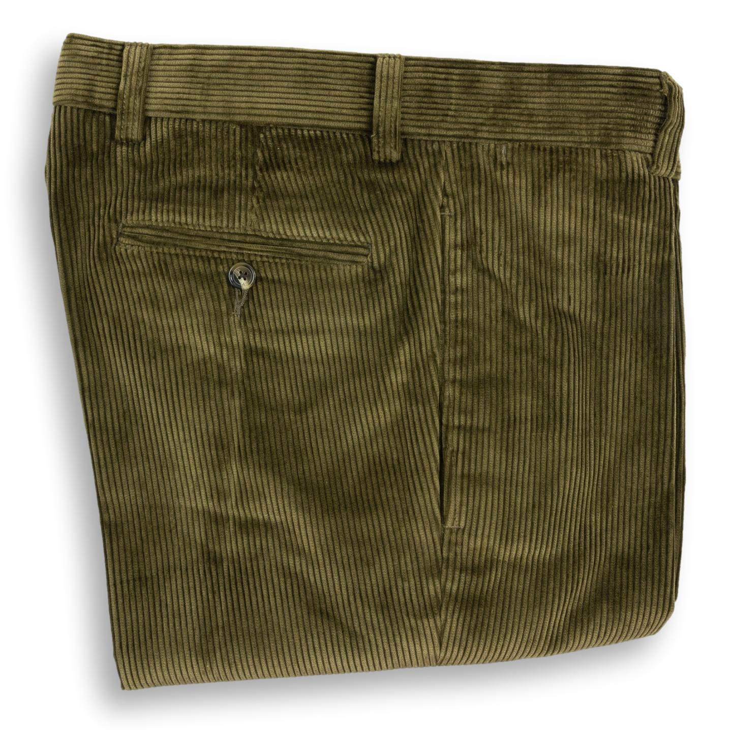 Plain Front Corduroy Trousers