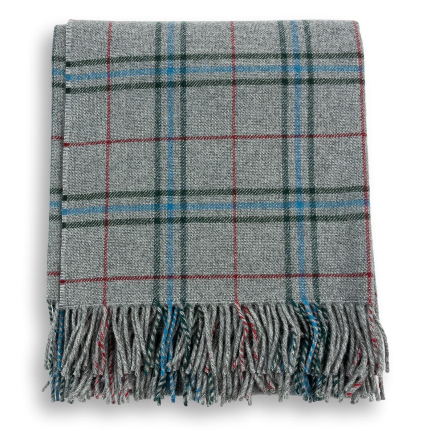 Multicolored Plaid 100% Lambswool Blanket