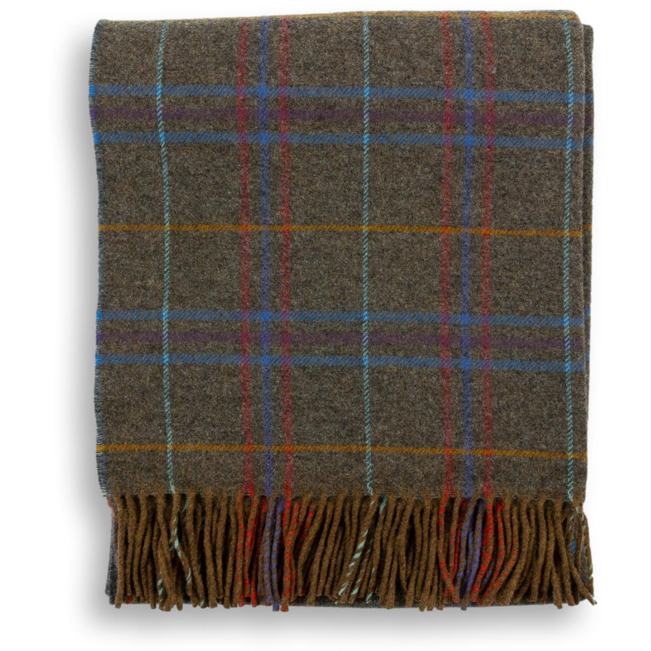 Multicolored Plaid 100% Lambswool Blanket