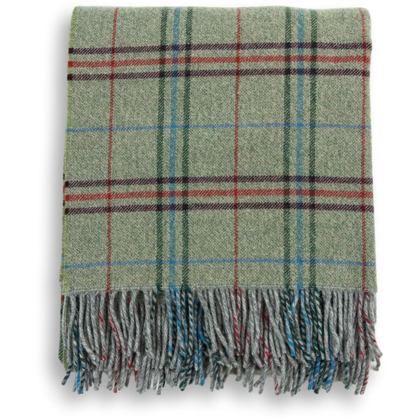 Multicolored Plaid 100% Lambswool Blanket