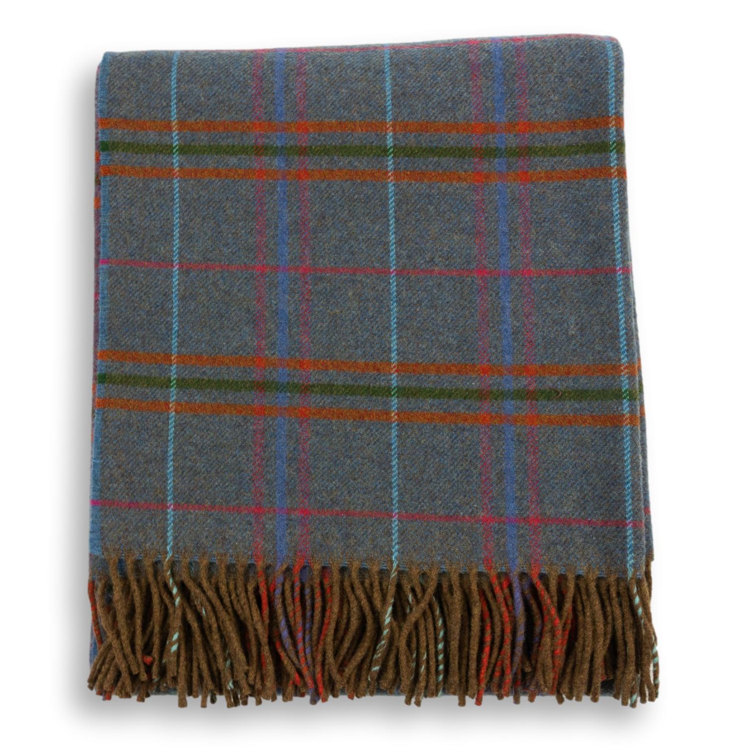 Multicolored Plaid 100% Lambswool Blanket