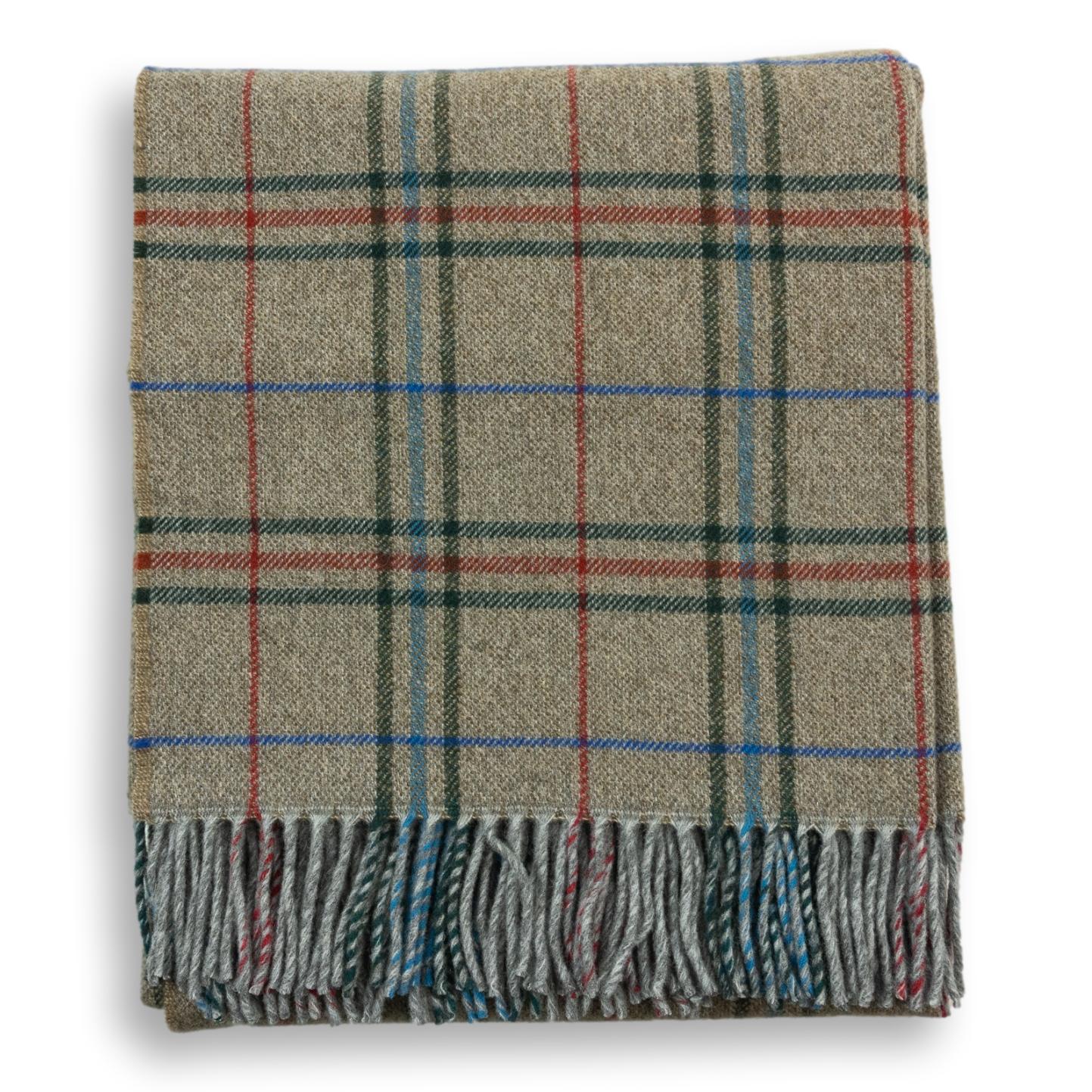 Multicolored Plaid 100% Lambswool Blanket